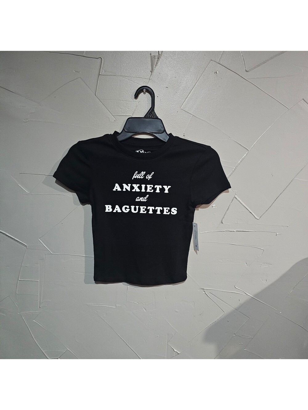 Doe Black Cropped Graphic T Shirt - xsmall
